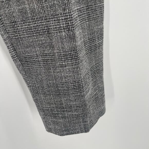 LOFT ANN TAYLOR Pants Size Large Pull On Taper Metallic Shimmer Plaid Holiday - Picture 9 of 11